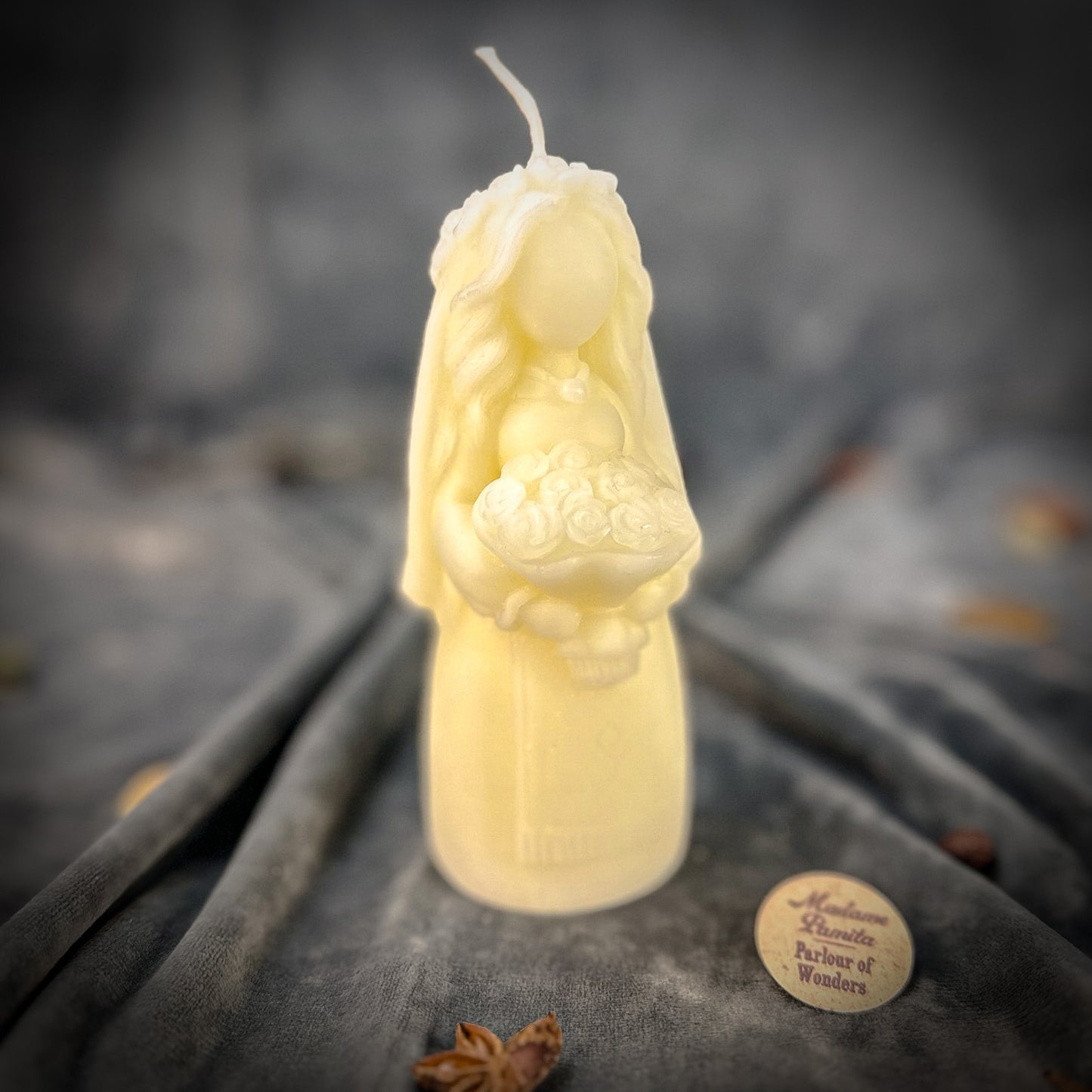 White Beeswax Lada Motanka Candle