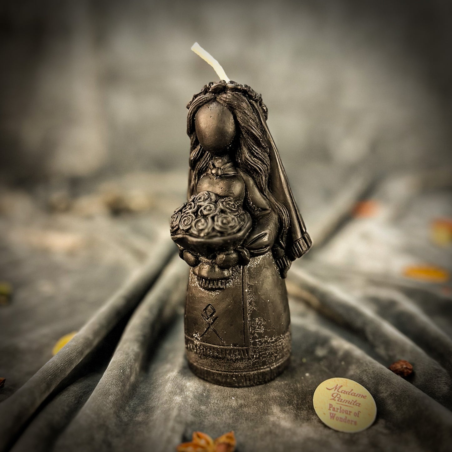 Black Beeswax Lada Motanka Spell Candle - Ancestral Blessings, Love & Protection