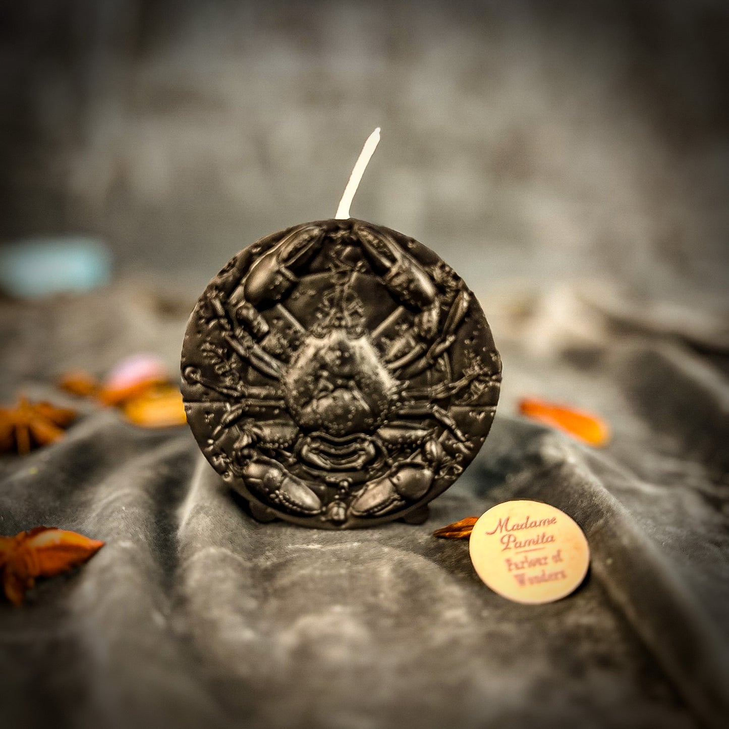 Beeswax Cancer Crab Zodiac Spell Candle - Intuition, Nurturing & Emotional Healing