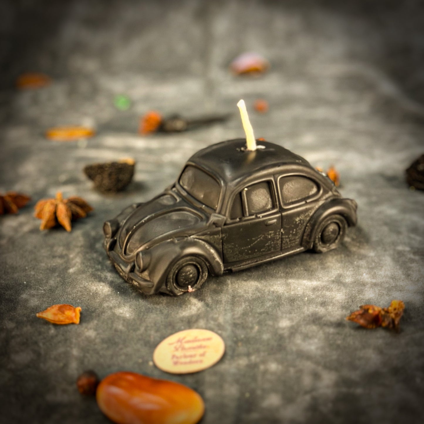 Black Beeswax Charmed Car Spell Candle