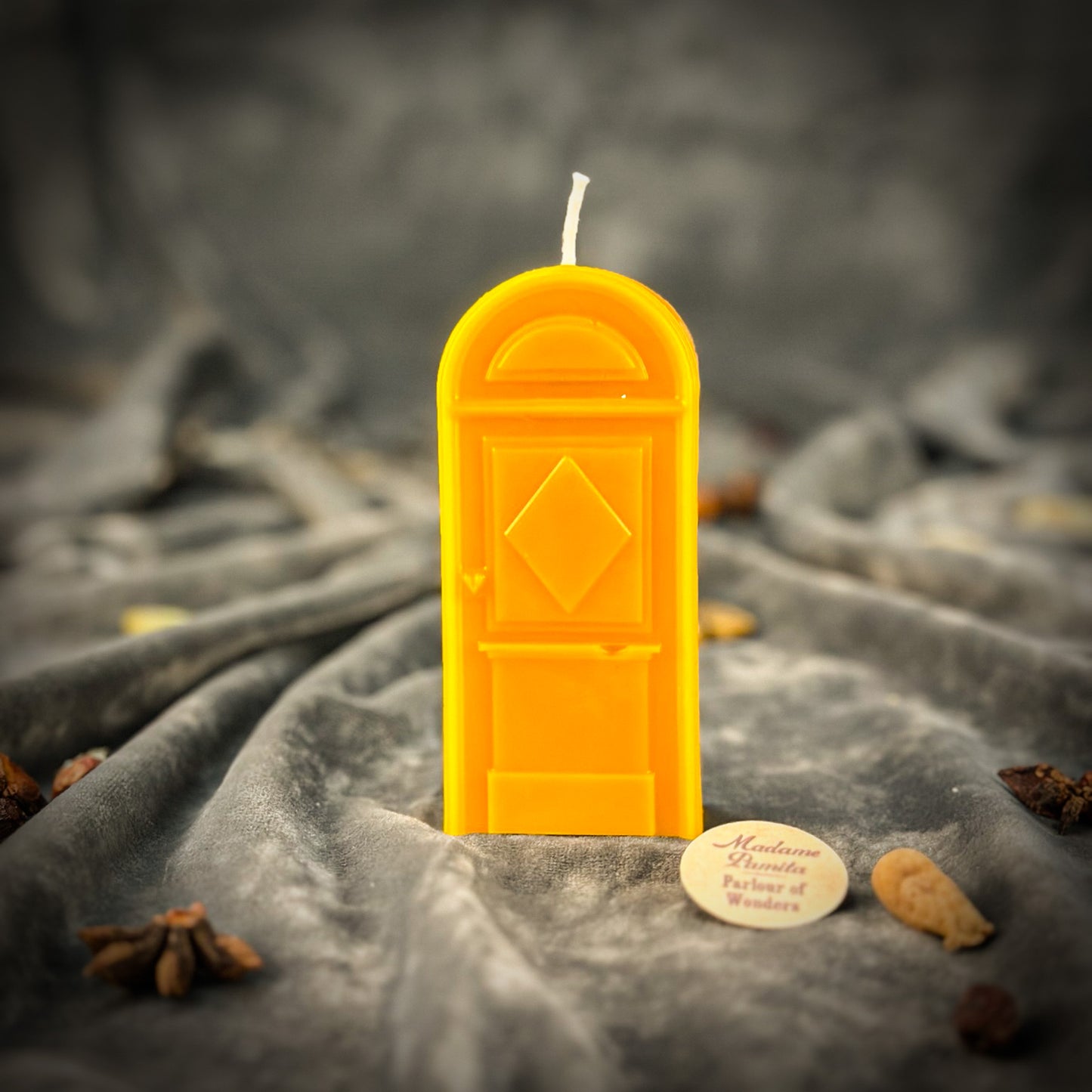 Yellow Beeswax Door of Opportunity Spell Candle - New Beginnings, Success & Open Roads