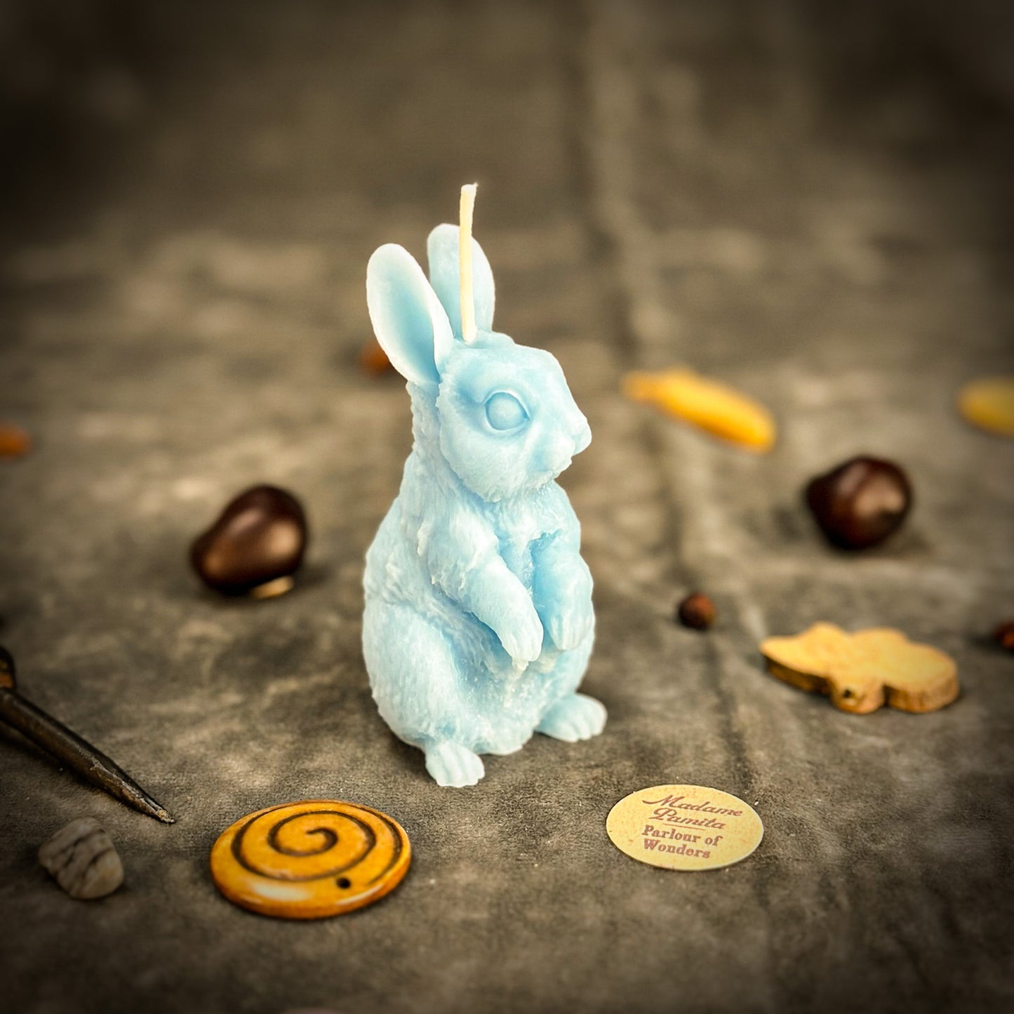 Beeswax Enchanted Bunny Spell Candle - Abundance, Fertility & Quick Thinking