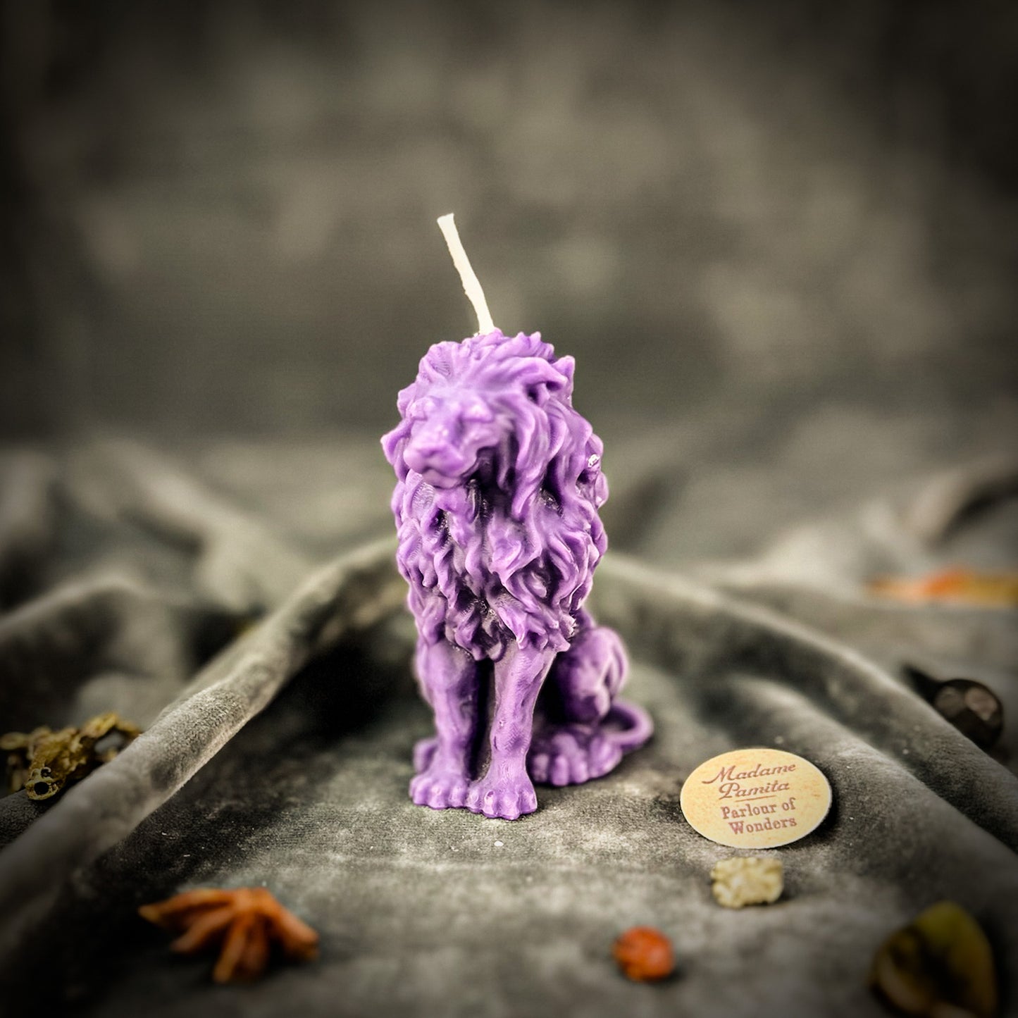 Purple Lion Candle