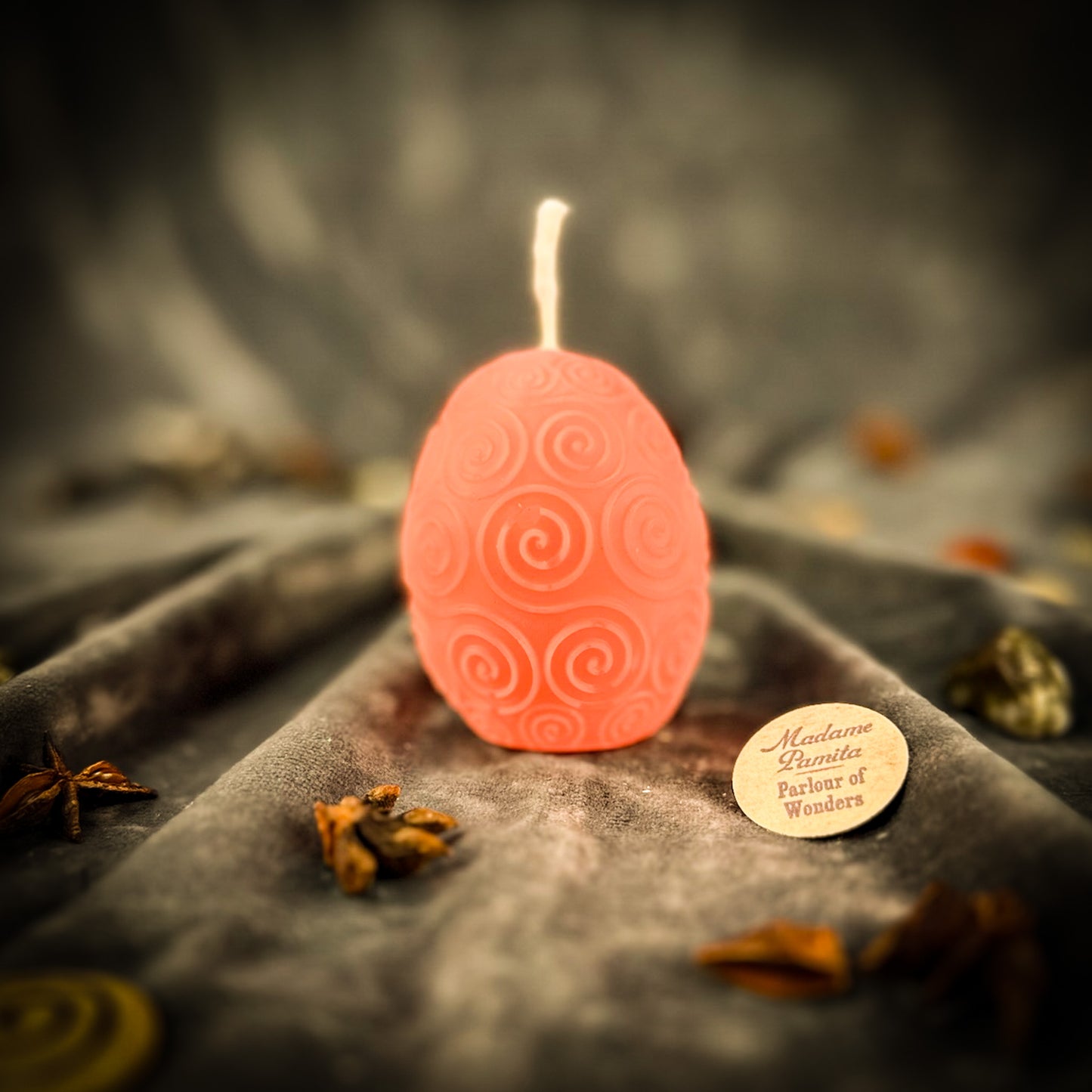 Beeswax Spiral Protection Pysanka Spell Candle