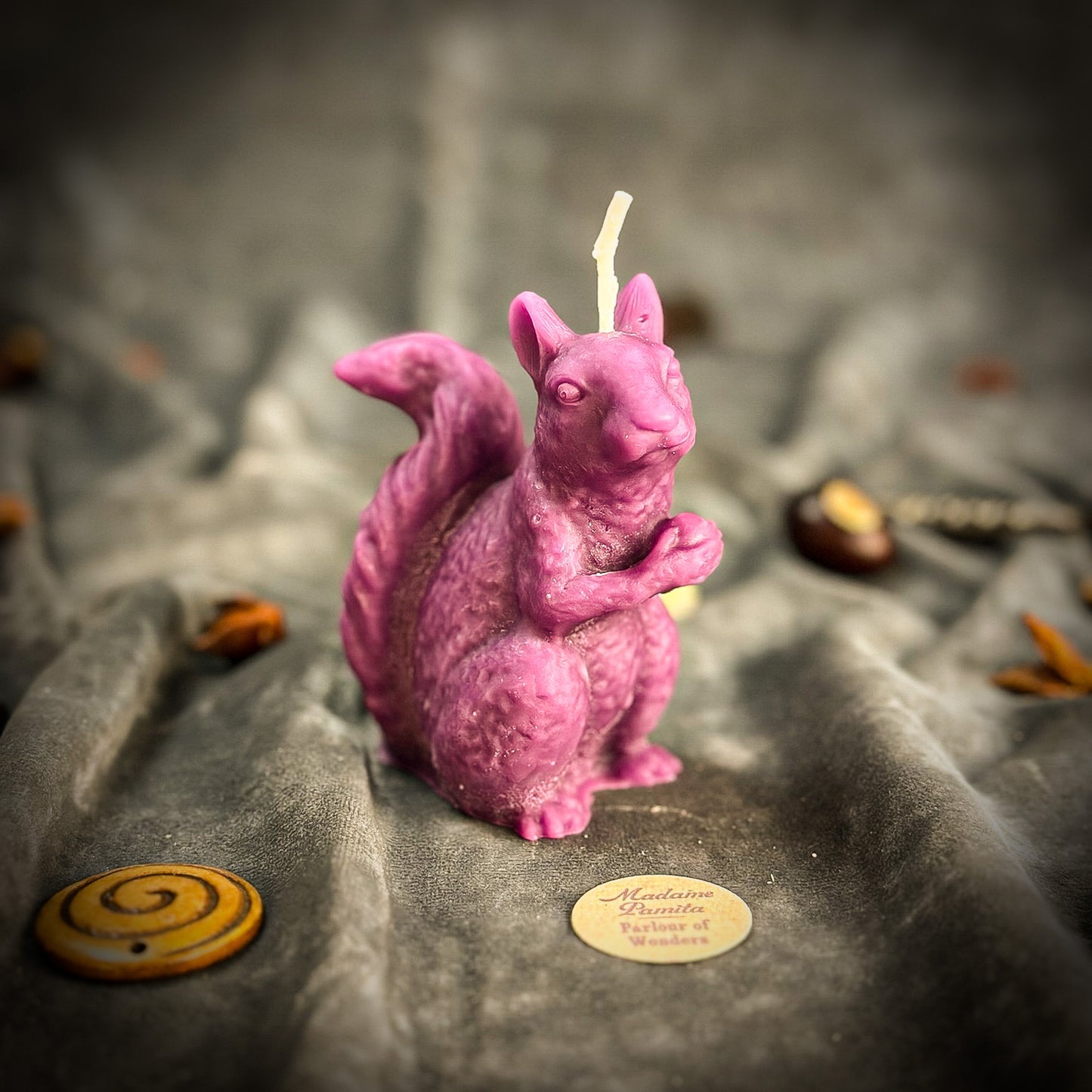 Beeswax Squirrel of Abundance Spell Candle - Savings, Prosperity & Preparation