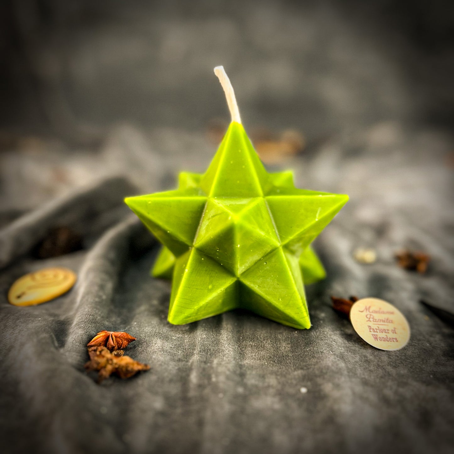 Beeswax Pentagram Merkaba Spell Candle - Protection, Ascension & Sacred Geometry