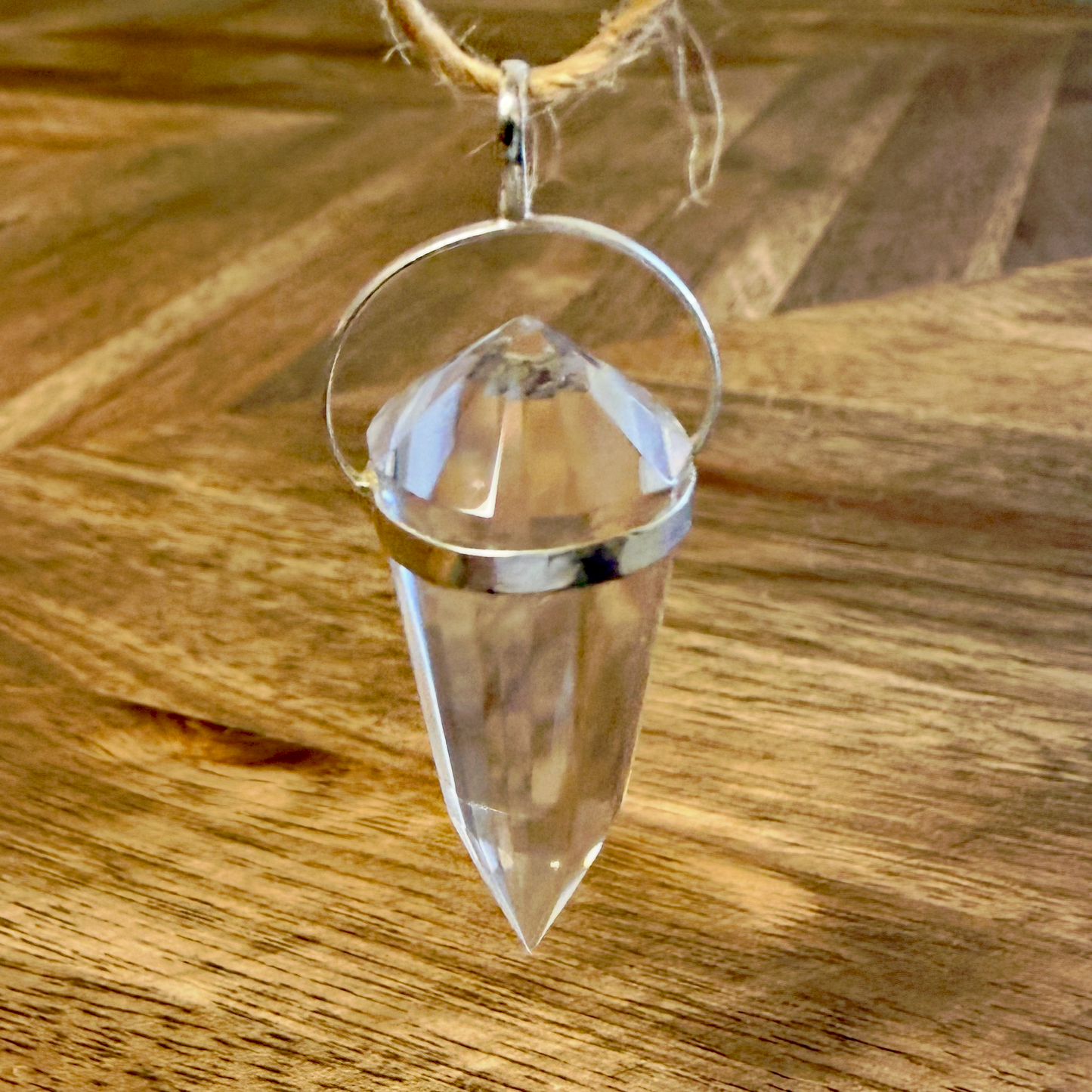 Clear Quartz Vogel Crystal Pendant & 24" Chain