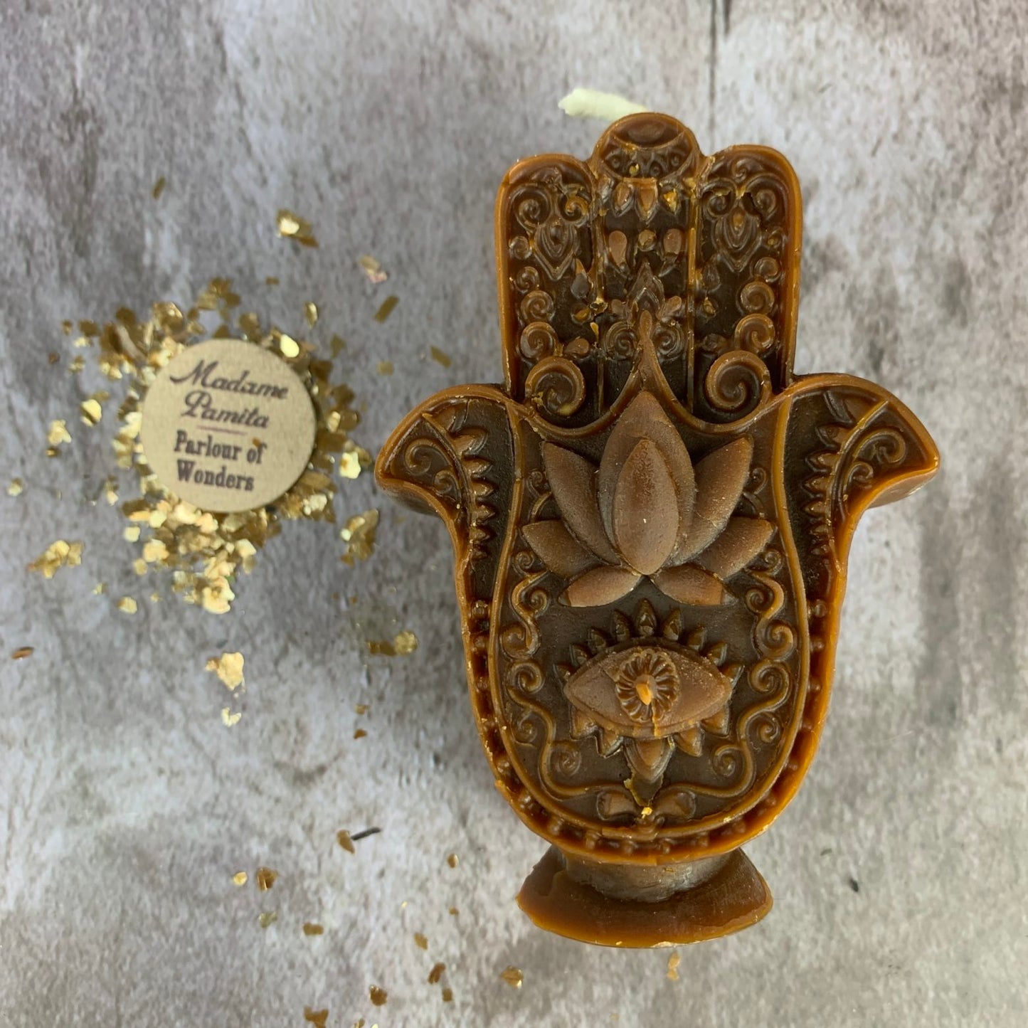 Beeswax Hamsa Hand Spell Candle