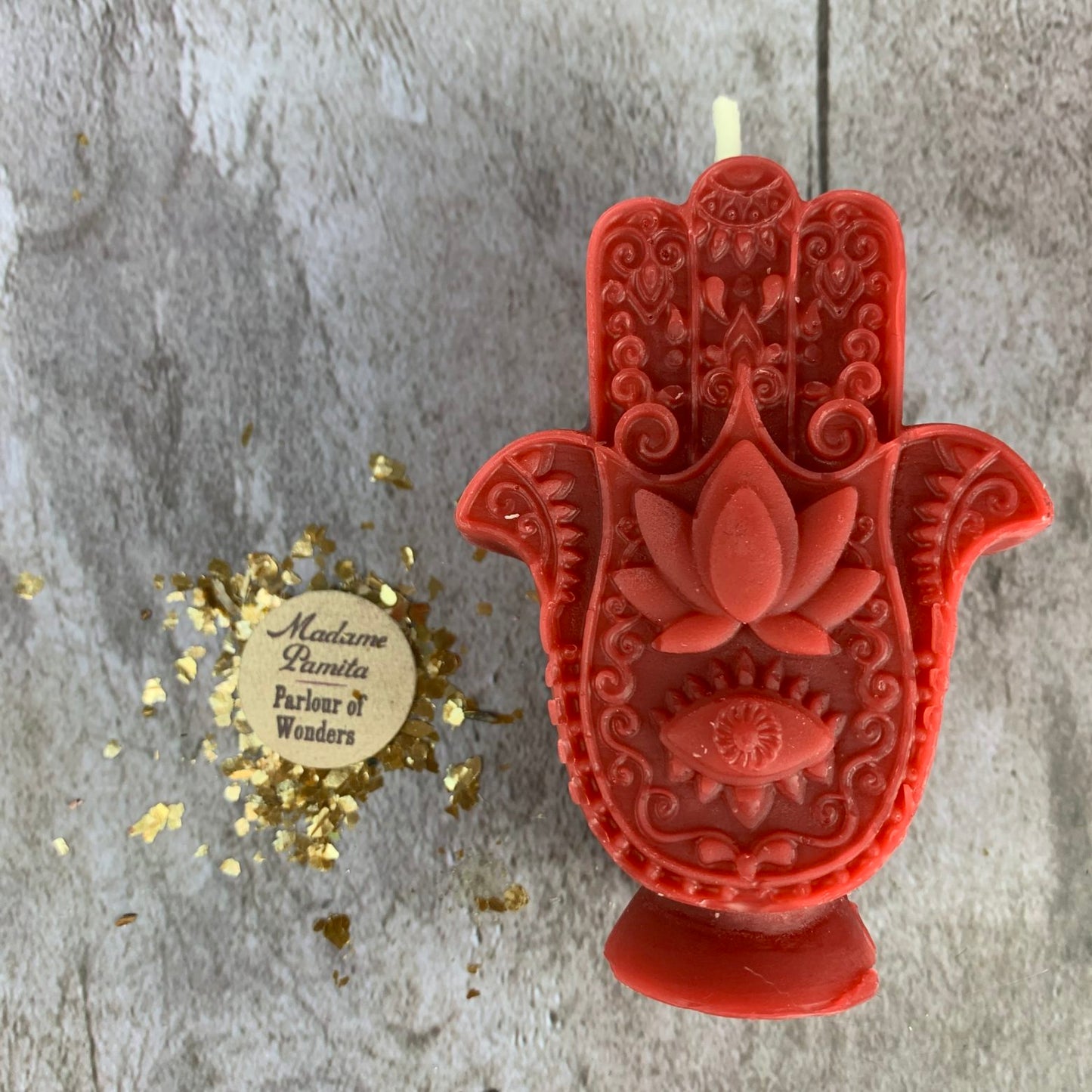 Beeswax Hamsa Hand Spell Candle
