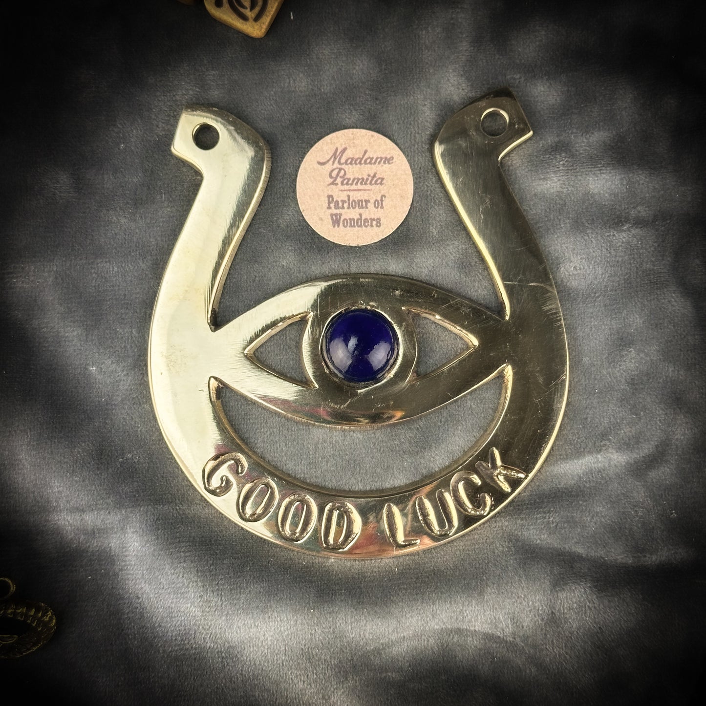 Brass Evil Eye Horseshoe