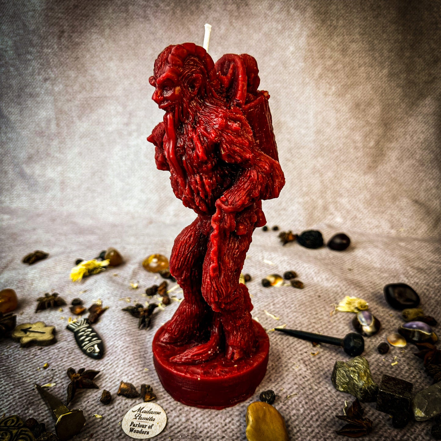 Red Krampus Better Behavior Candle