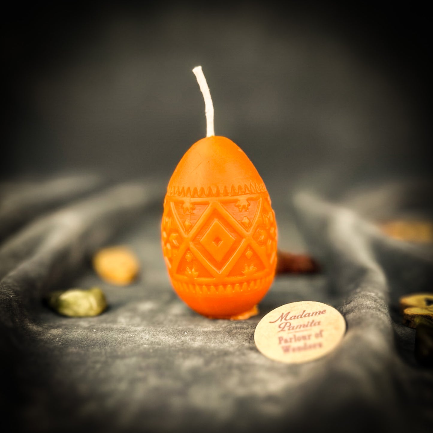 Beeswax Rhomb Pysanka Spell Candle - Abundance & Prosperity Magic