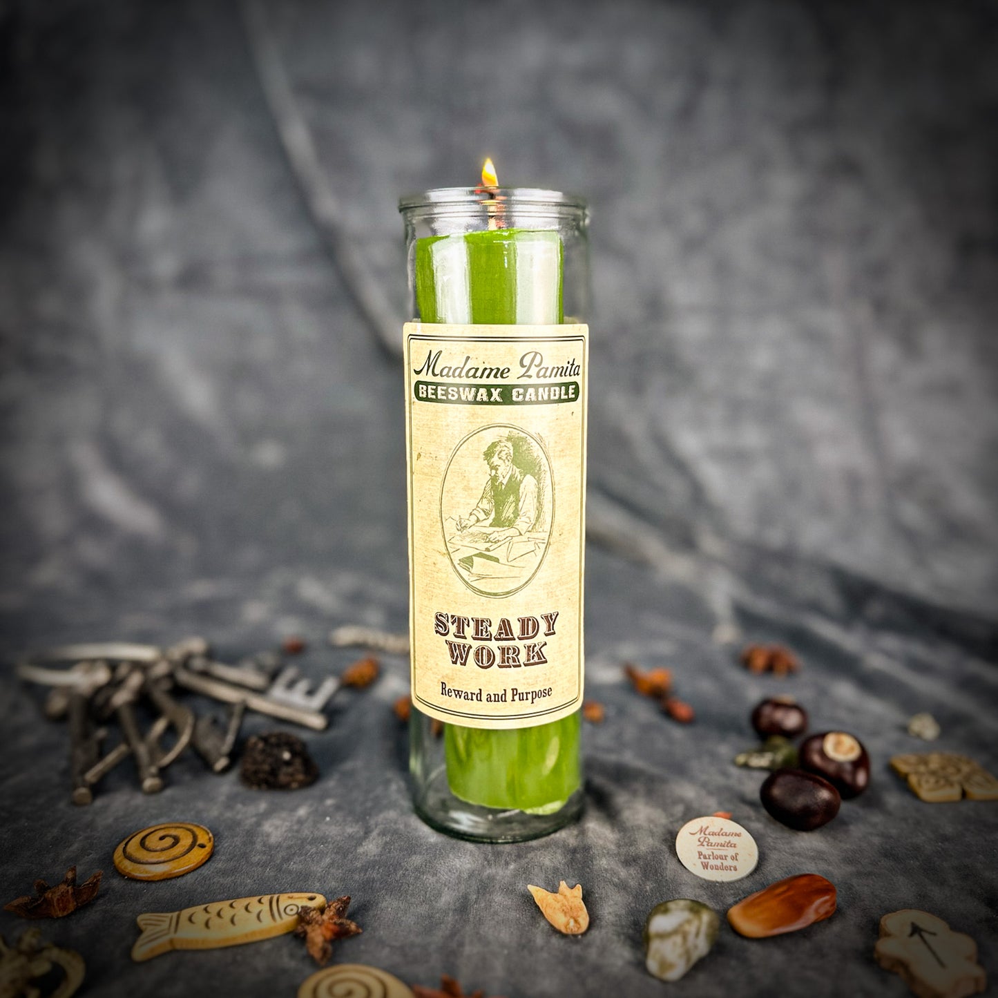 Madame Pamita Steady Work Beeswax Vigil Candle