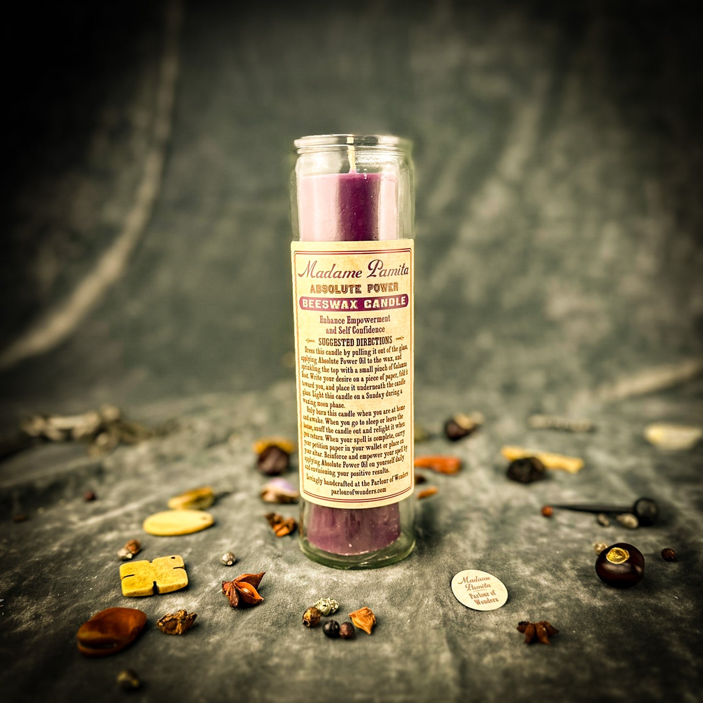 Absolute Power Beeswax Vigil Candle by Madame Pamita - Empowerment and Respect