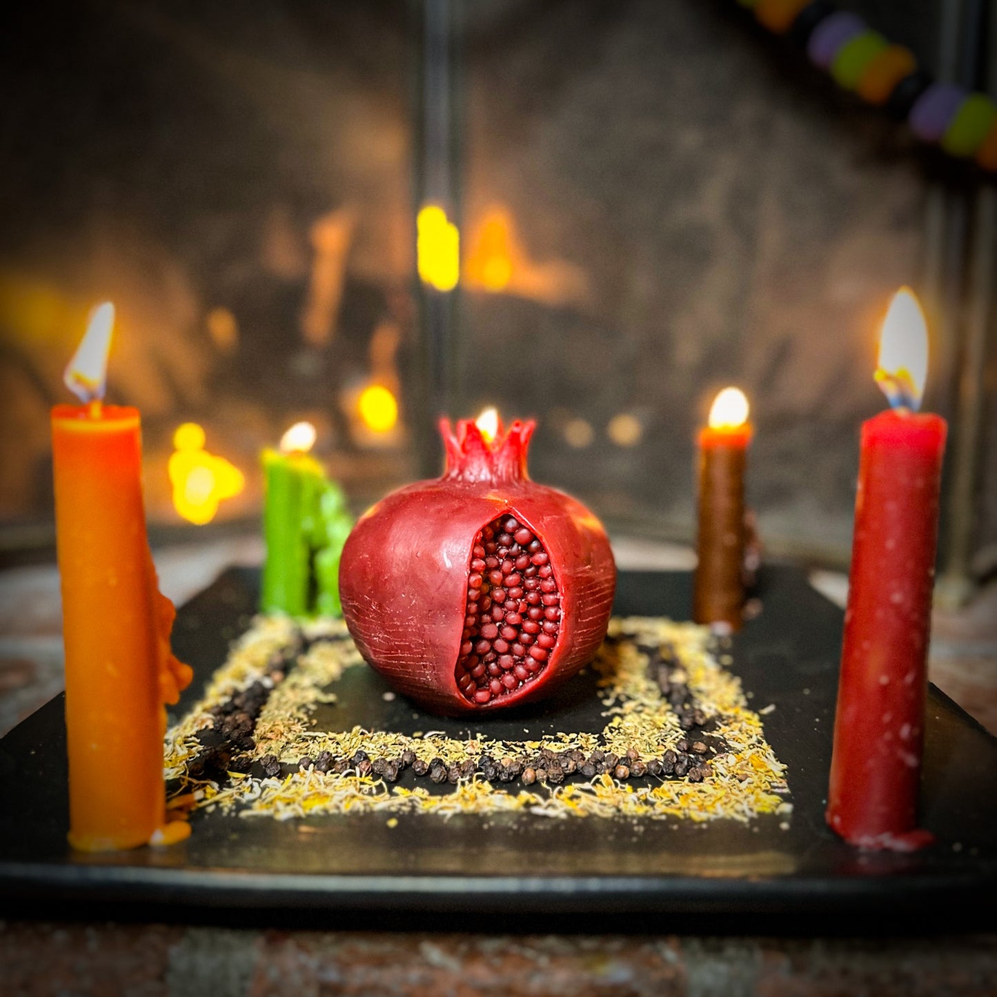It is burning on Madame Pamita's New Moon Hearth Altar.