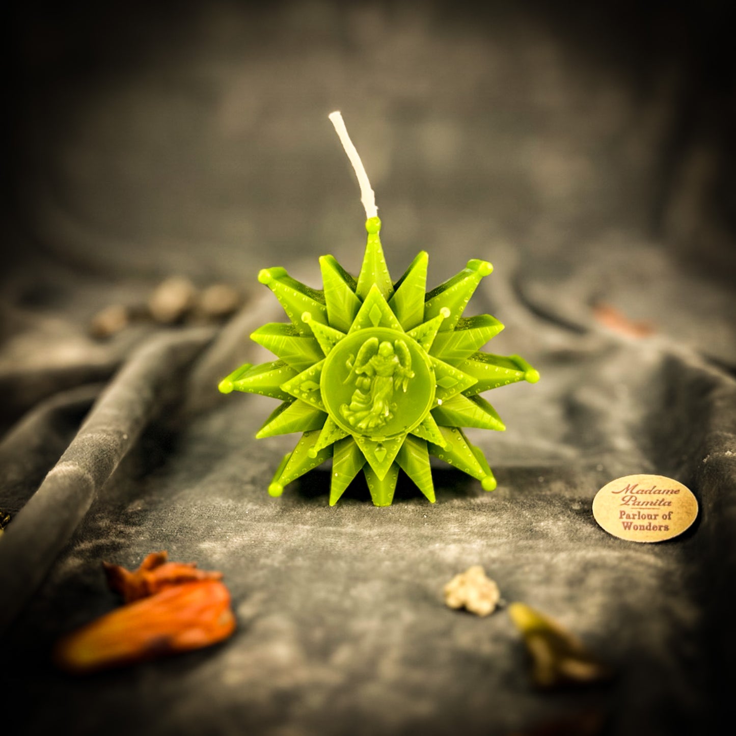 Green Zirka Star Spell Candle