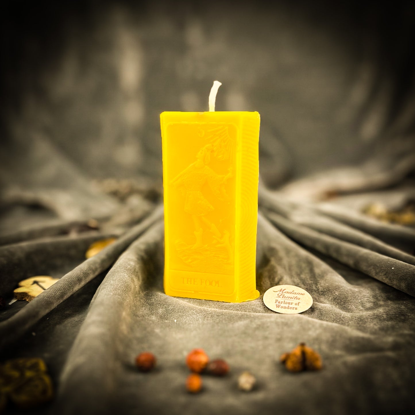 Yellow Fool Tarot Spell Candle