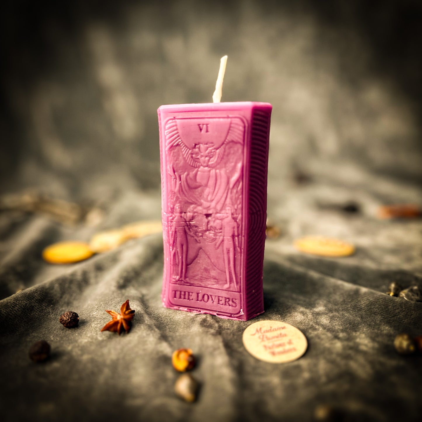 Purple The Lovers Tarot Candle