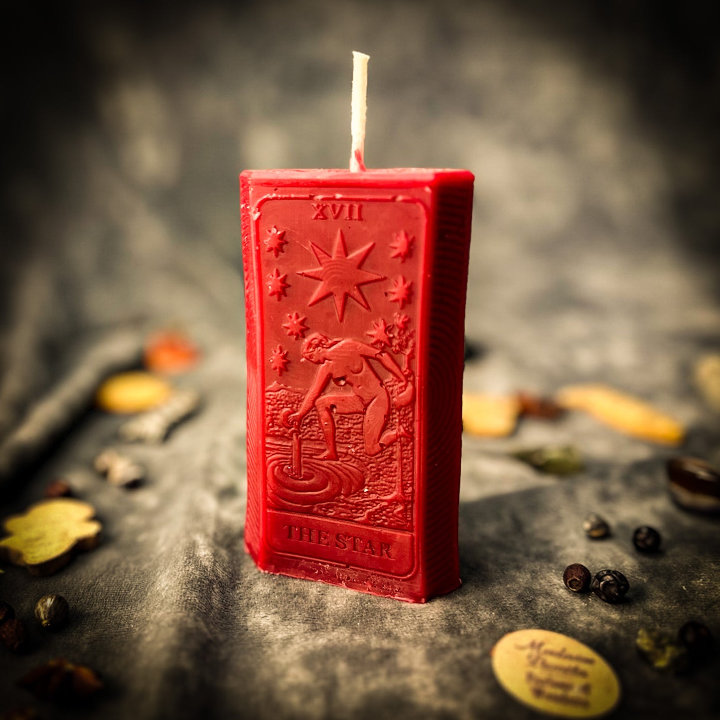 Red Star Tarot Candle