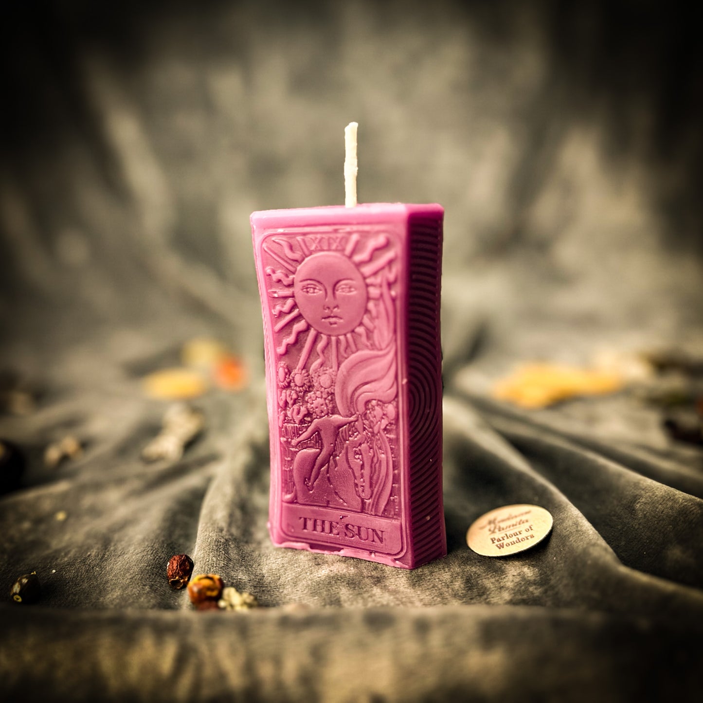 Purple Sun Tarot Candle