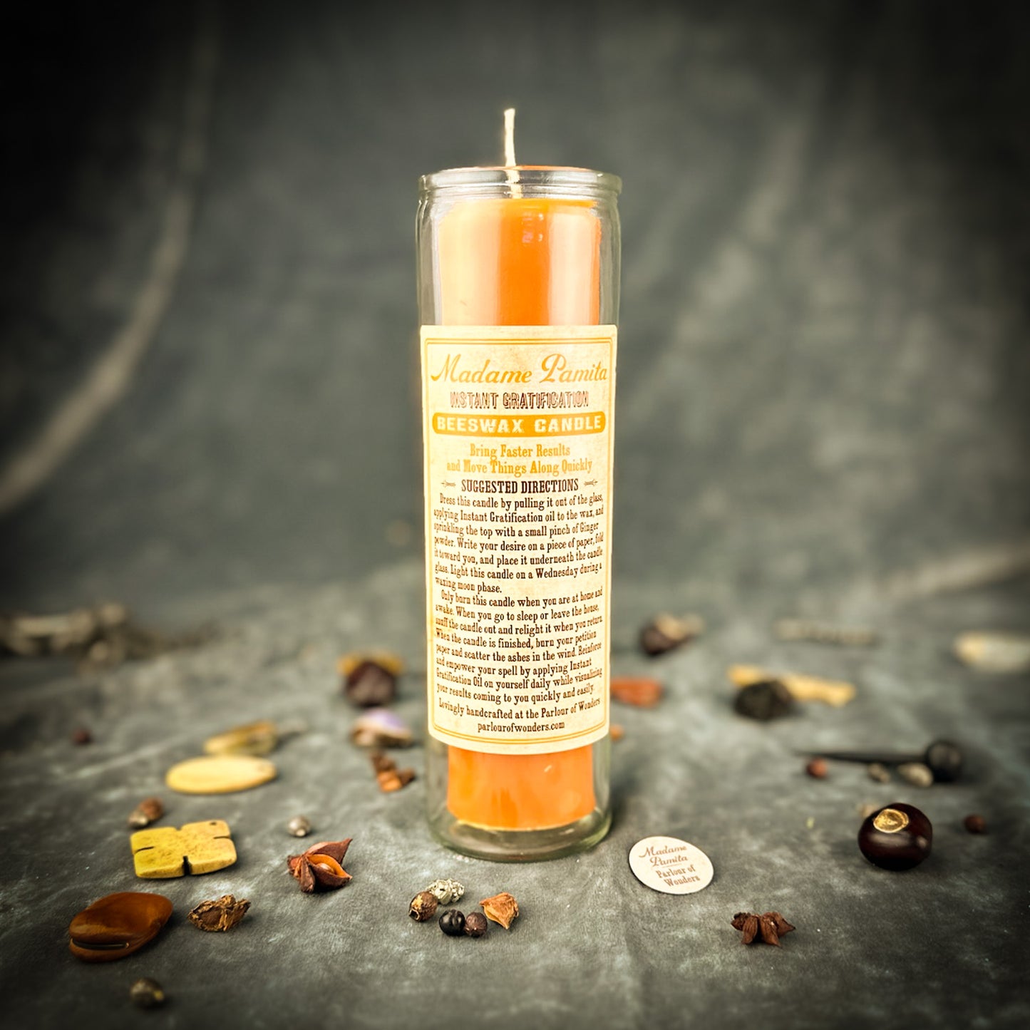 Instant Gratification Beeswax Vigil Candle by Madame Pamita - Fast Results & Quick Action