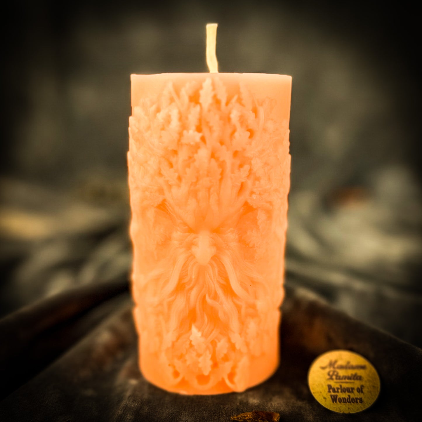 Pink Lisovyk Forest Spirit Pillar Candle
