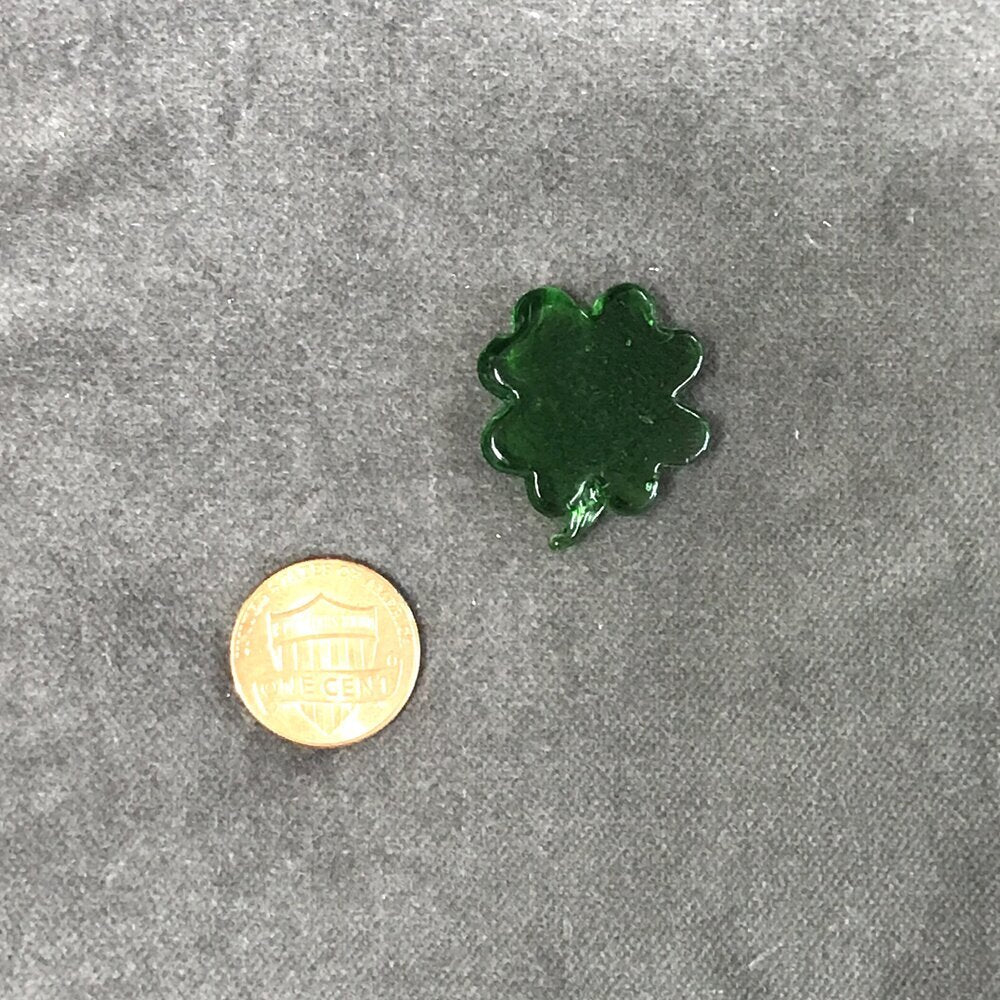 Hand Blown Glass Four Leaf Clover Charm