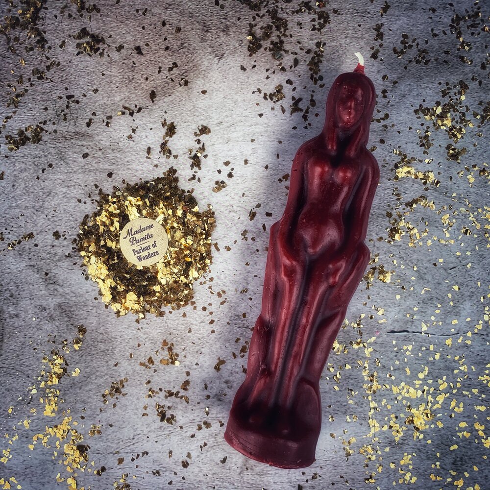 Beeswax Female Figural Candle Red