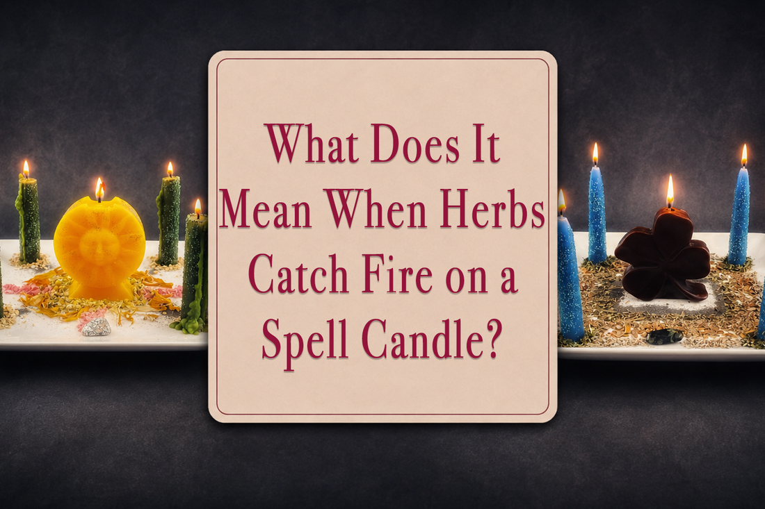 What Does It Mean When Herbs Catch Fire on a Spell Candle?