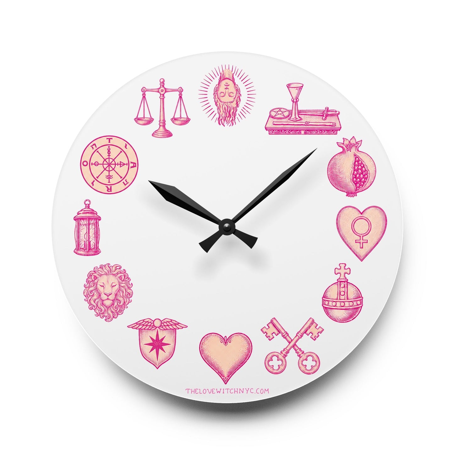 Pink Tarot Icon Wall Clock by The Love Witch