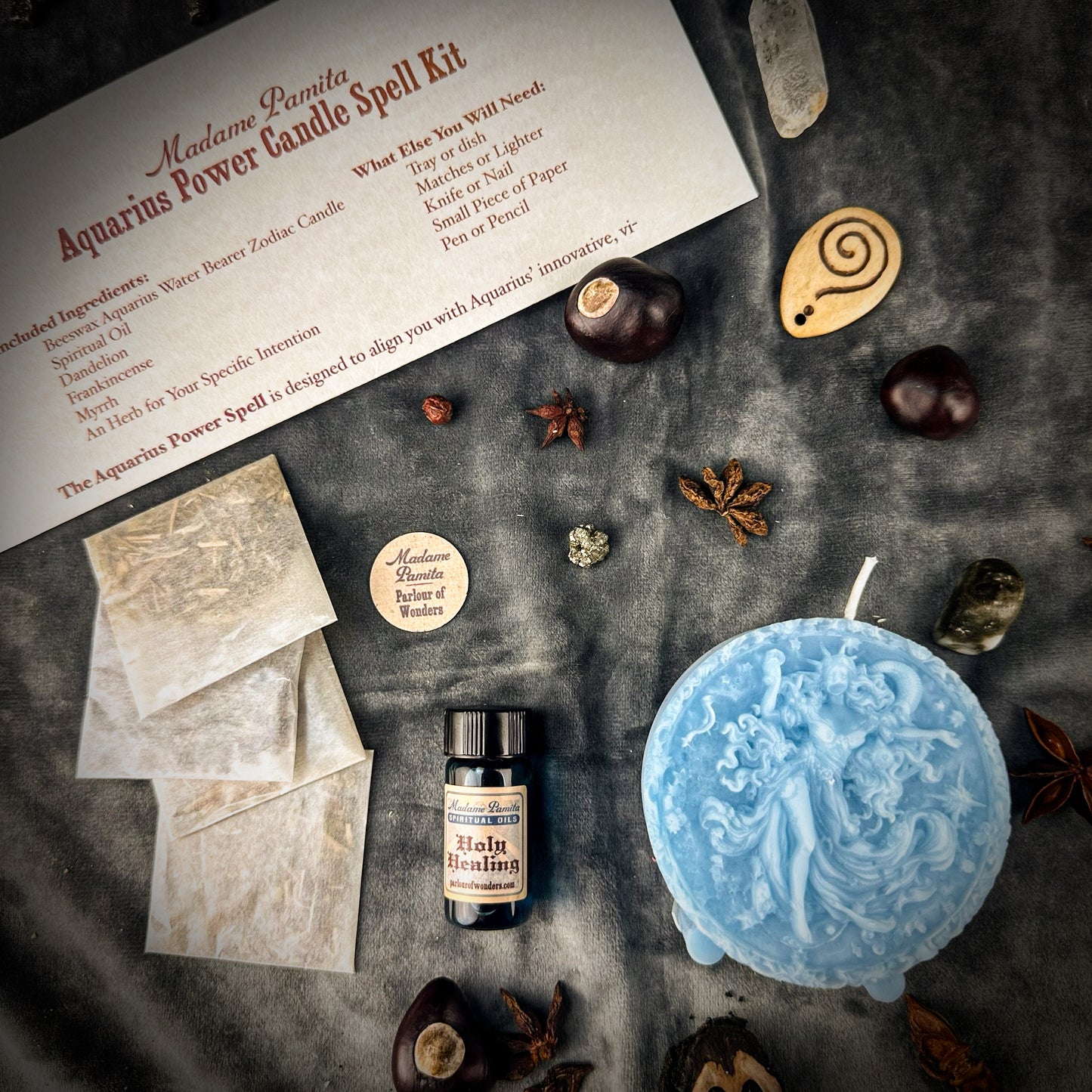 Aquarius Power Candle Spell Kit
