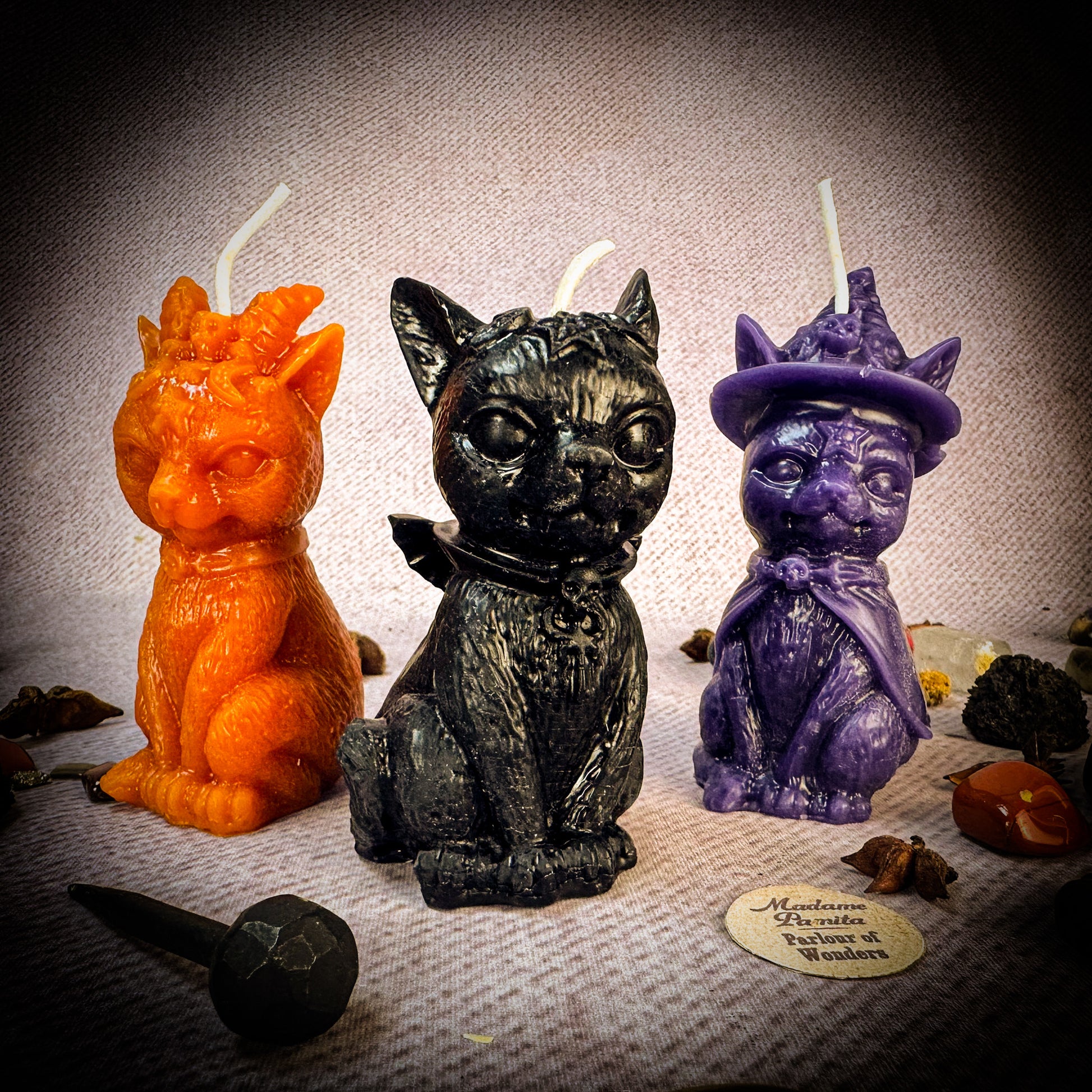 Beeswax Halloween Kitten Spell Candles 