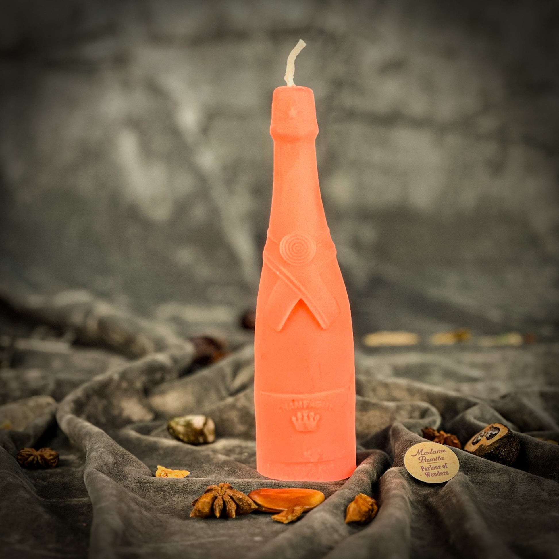 Pink Beeswax Champagne Bottle Candle