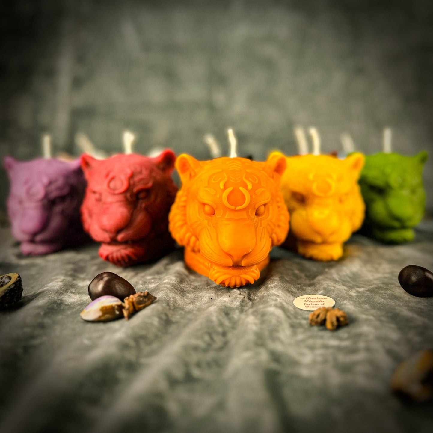 Beeswax Courageous Tiger Spell Candle