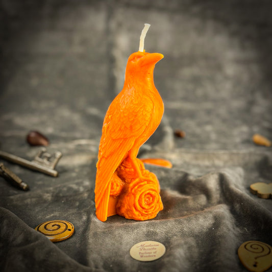 Raven Magic Spell Candle Orange