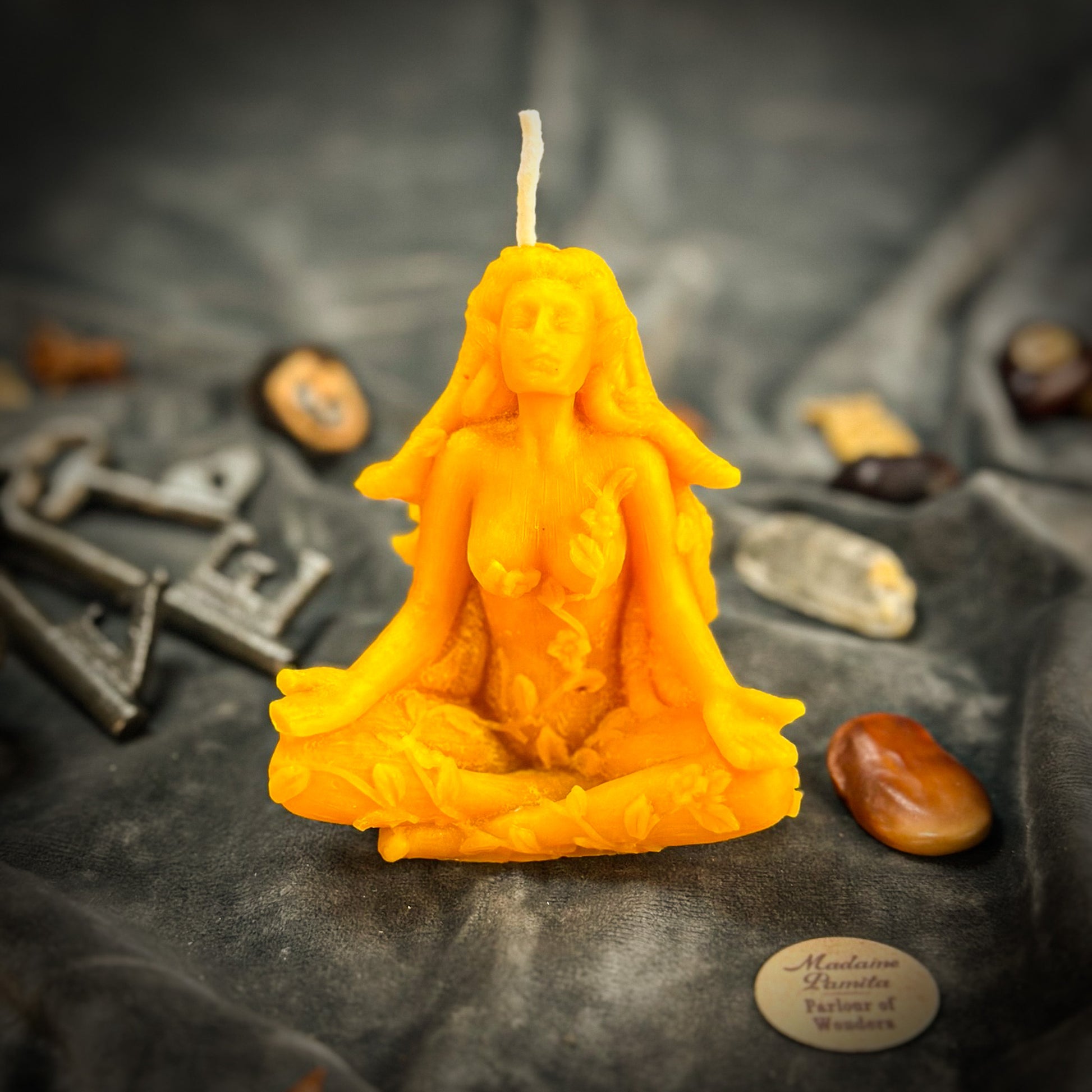 Yellow Beeswax Forest Fairy Spell Candle 