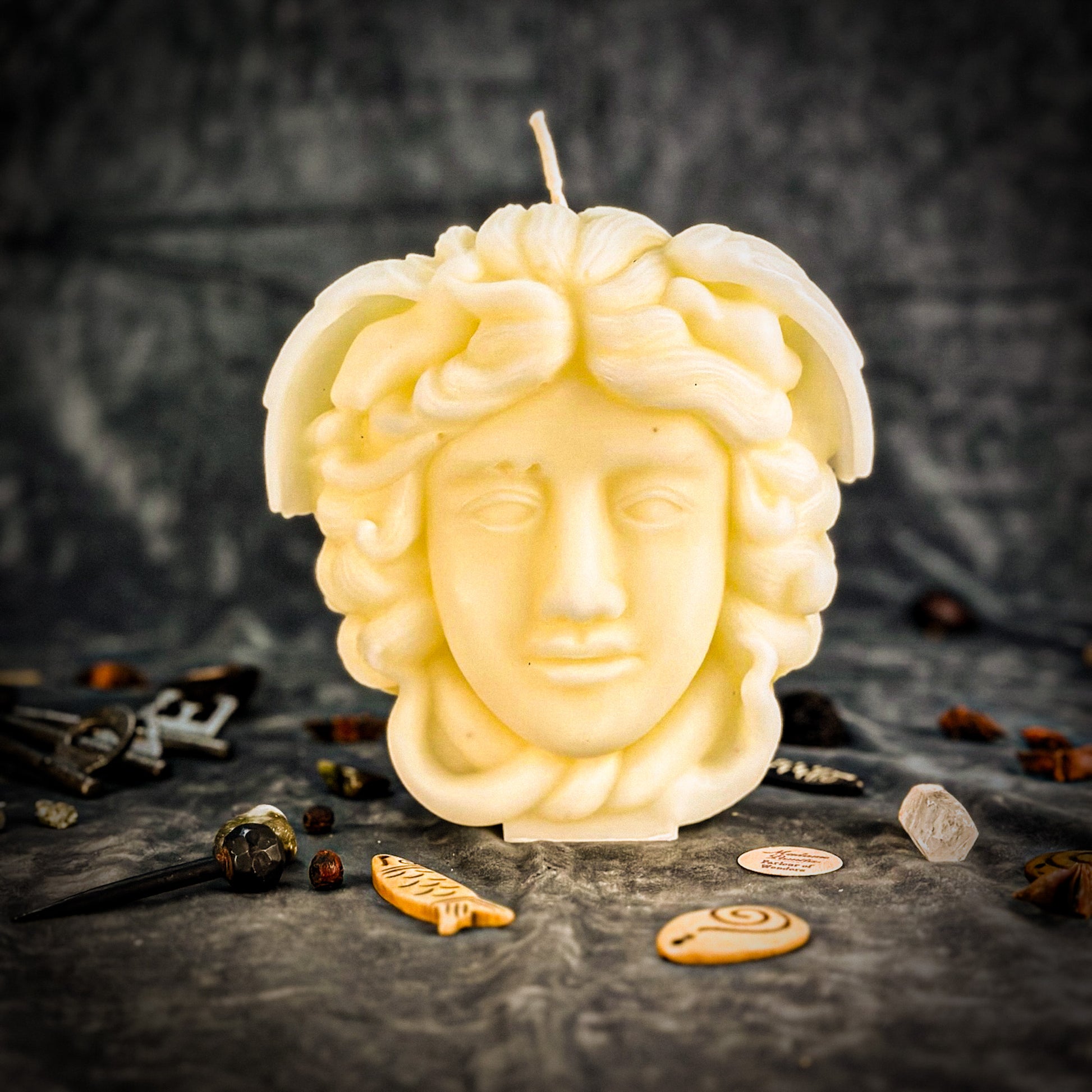 White Magical Medusa Protection Spell Candle