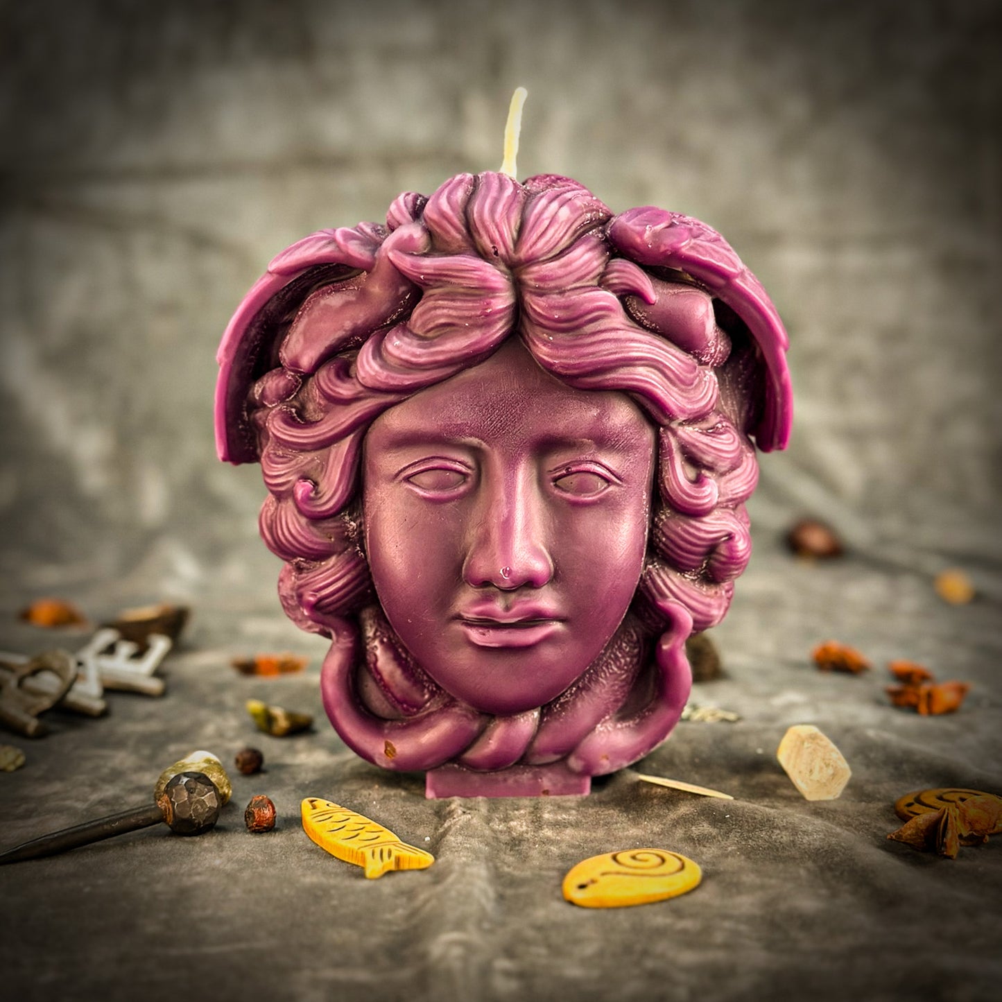 Beeswax Medusa Protection Spell Candle - Fierce Power, Boundaries & Transformation