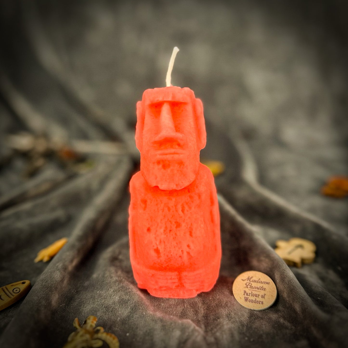 Pink Beeswax Moai Ancestral Power Spell Candle