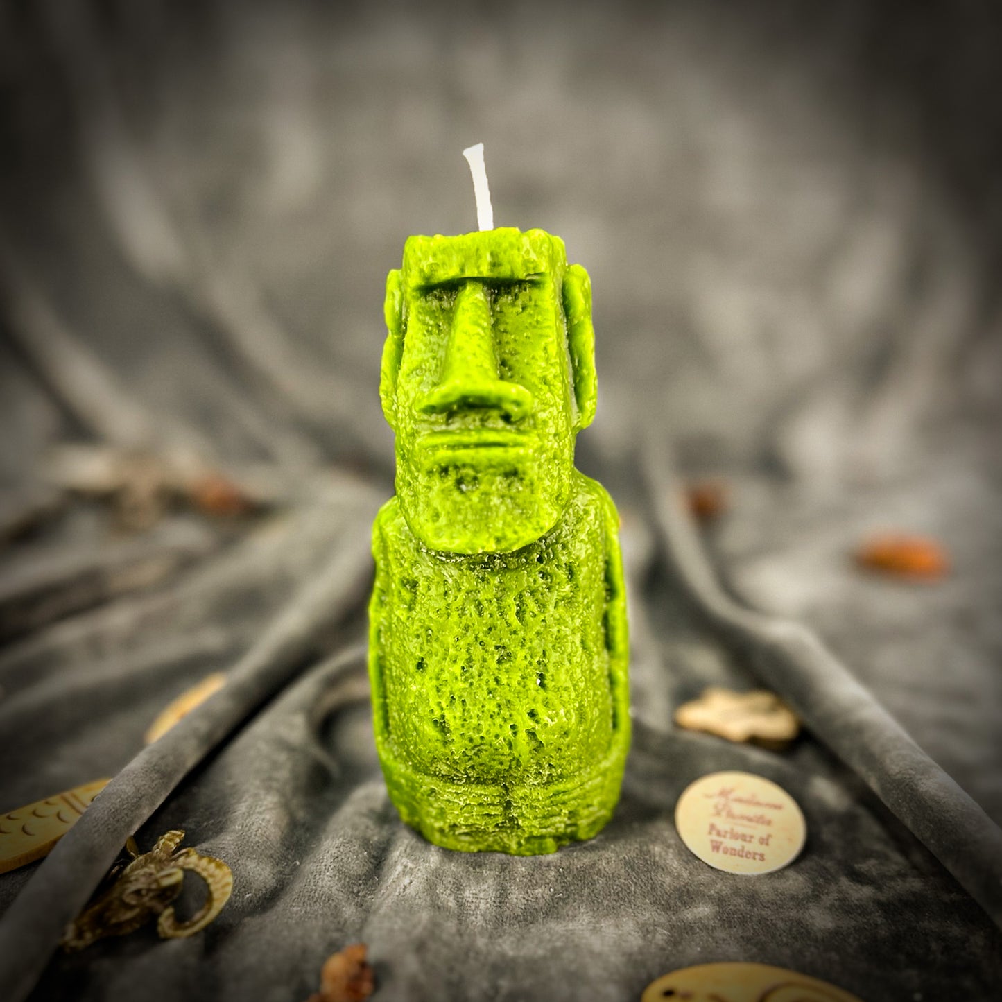 Green Beeswax Moai Ancestral Power Spell Candle