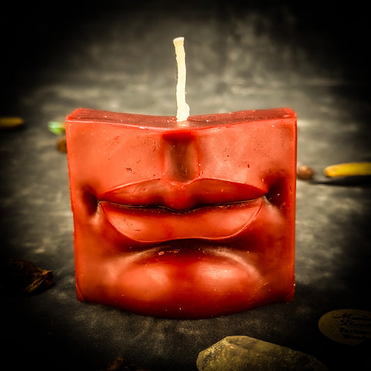 Red Ex-Voto Mouth Candle 