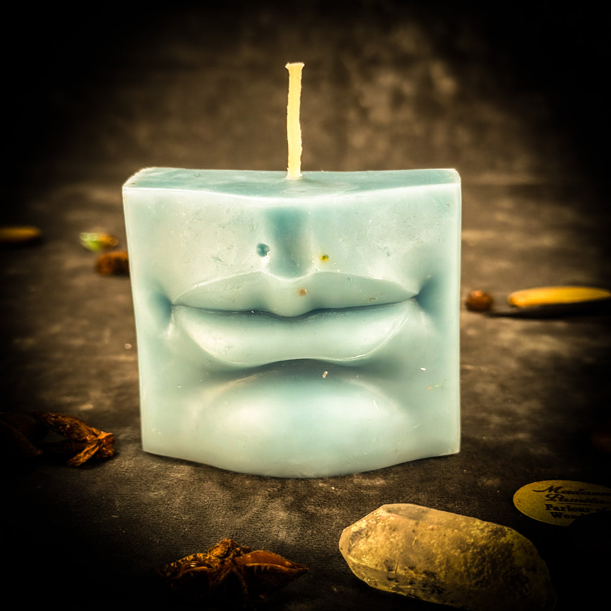 Blue Ex-Voto Mouth Spell Candle 