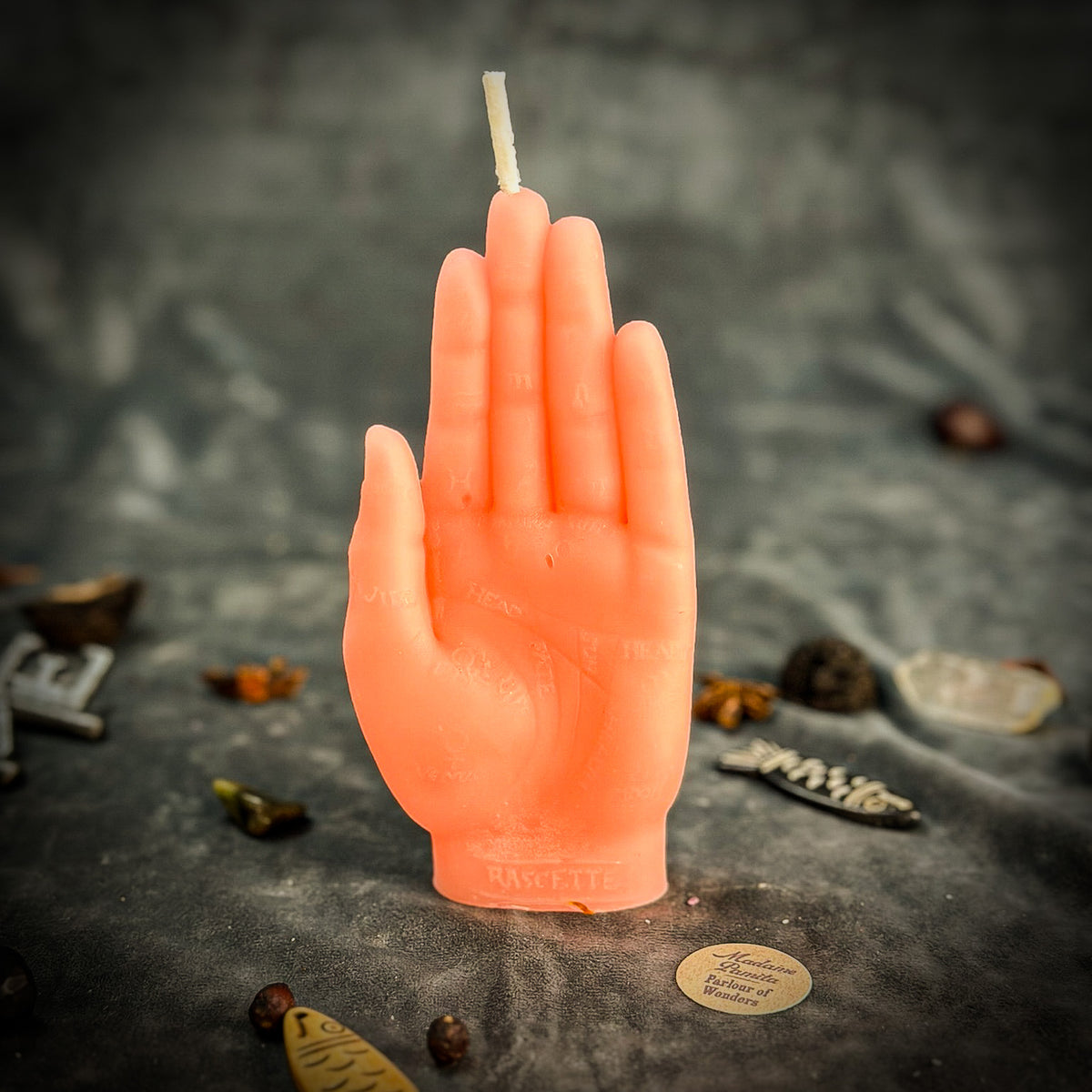 Pink Beeswax Hand of Fate Spell Candle - Destiny, Transformation & Divine Timing