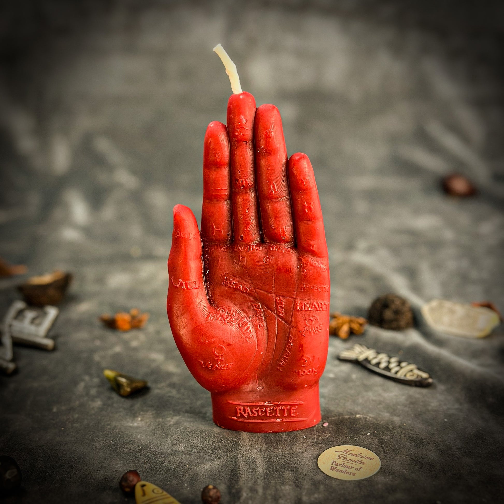 Red Beeswax Hand of Fate Spell Candle - Destiny, Transformation & Divine Timing