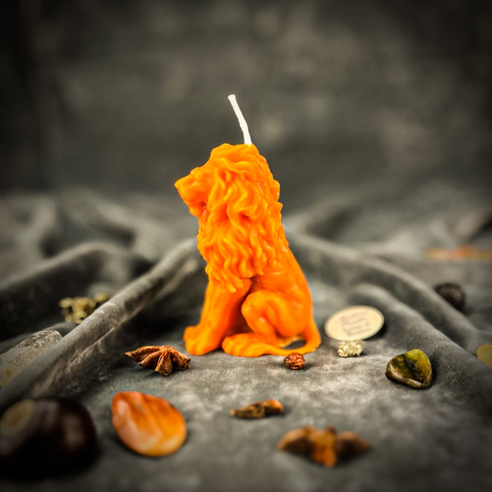 Orange Lion Candle