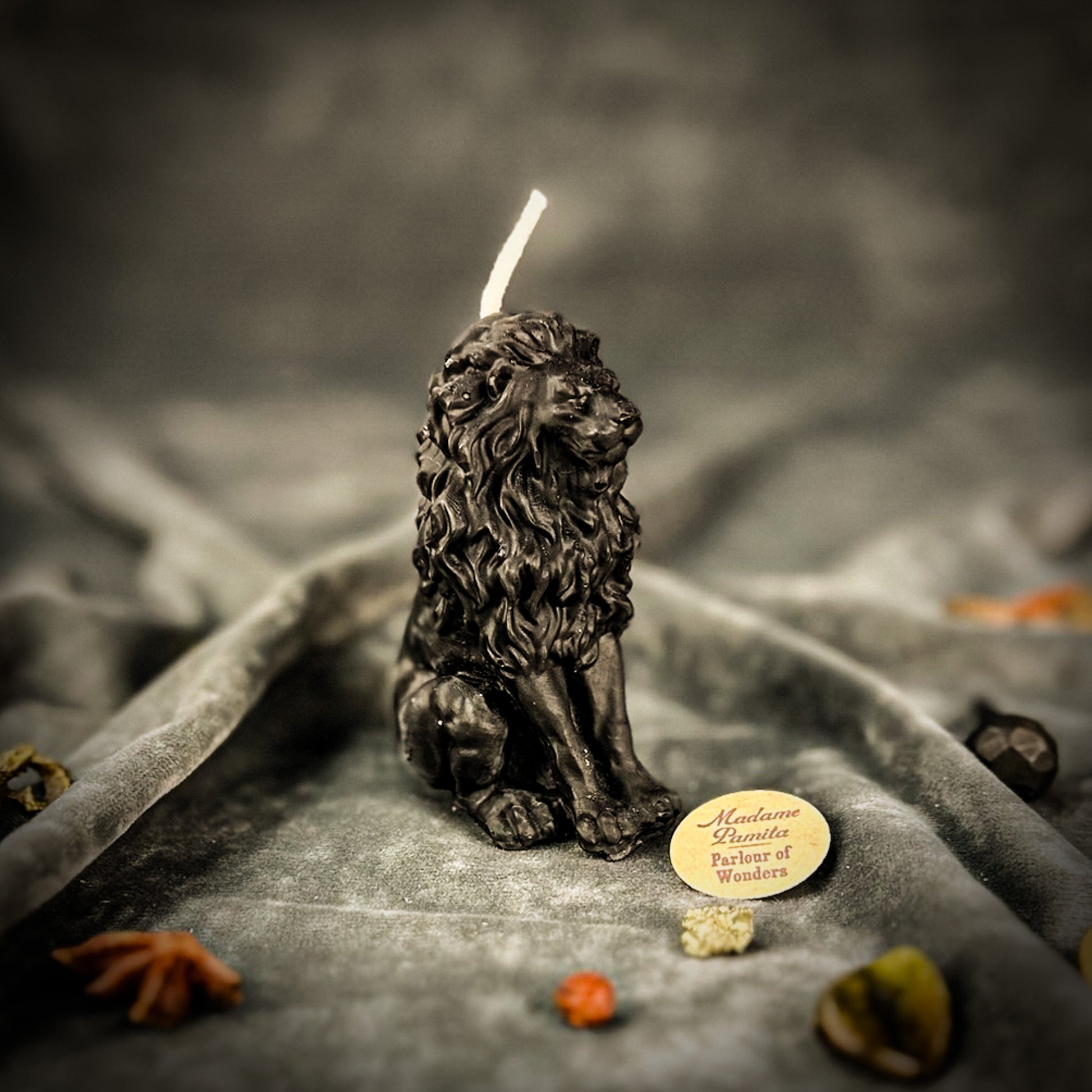 Black Proud Lion Candle