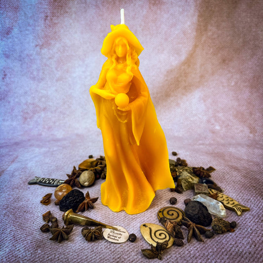Limited Edition Beeswax Queen of the Witches Spell Candle  - Yellow