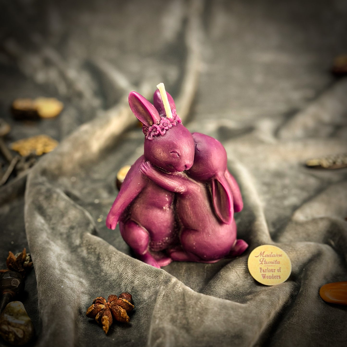 Beeswax Rabbit Rabbit Spell Candle