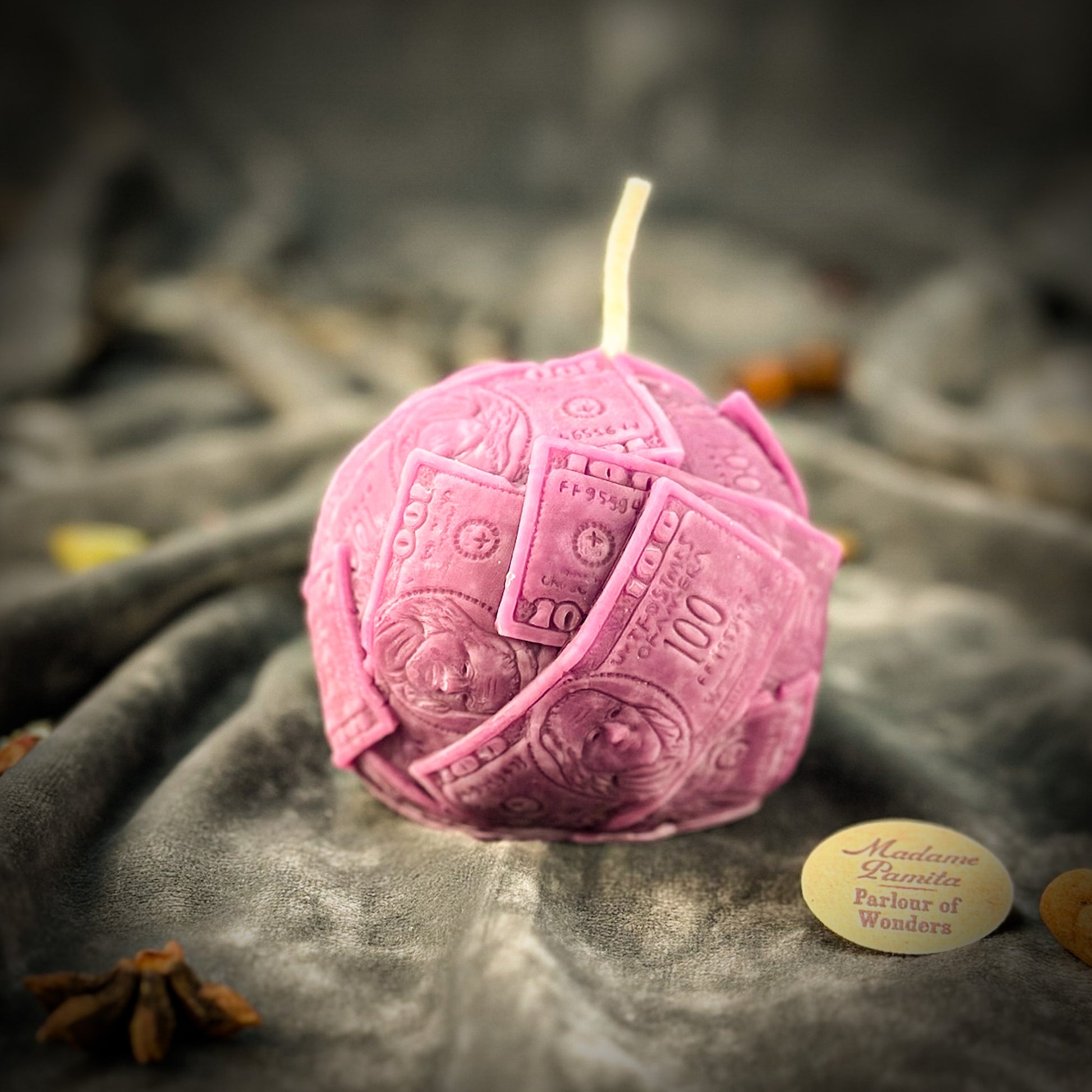 Purple Rolling in Dough Candle