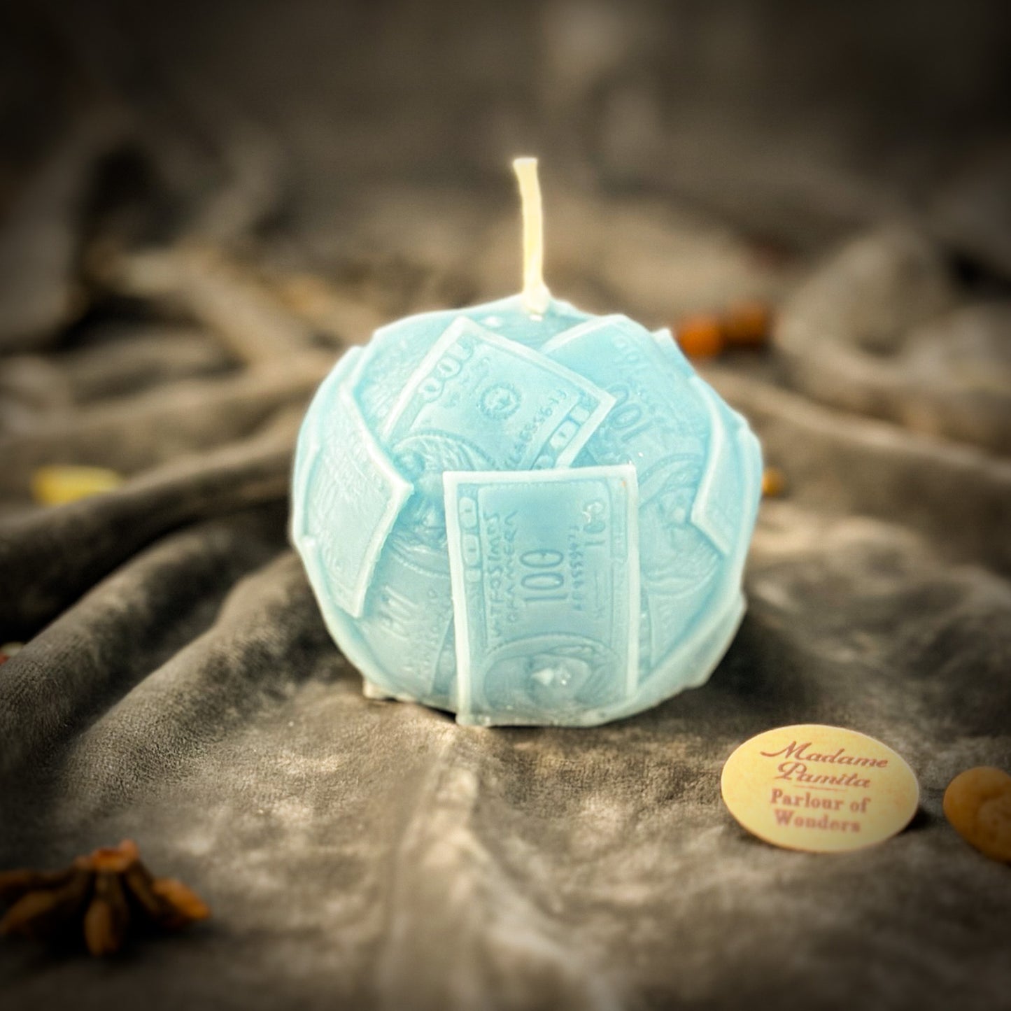 Beeswax Rolling in Dough Money Spell Candle